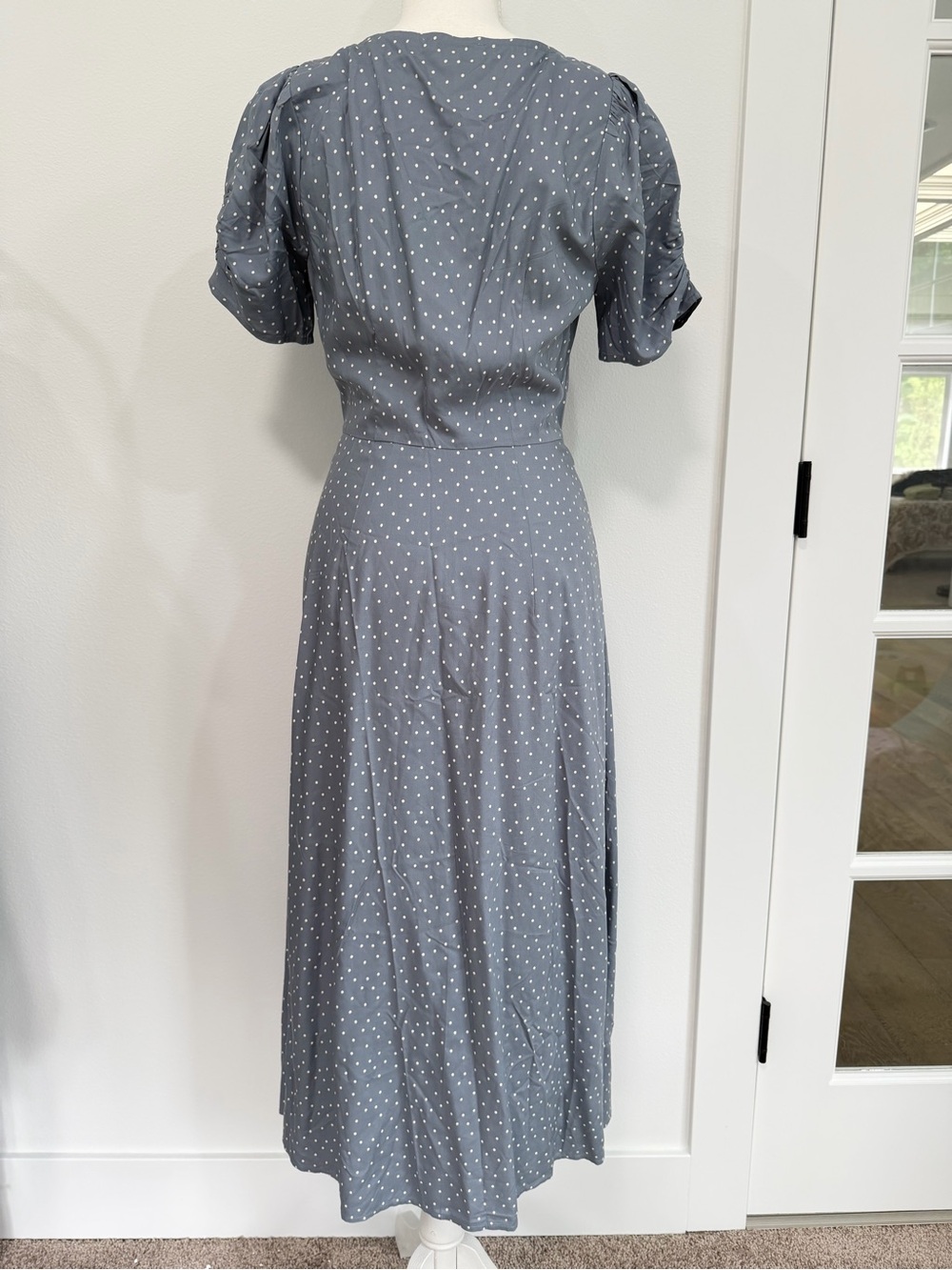 Madewell Leedra Polka Dot Midi Dress Cottagecore Romantic Button Front Size 0 - Picture 8 of 8